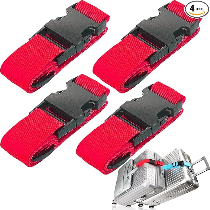 4Pack Luggage Straps for Suitcases, Travel Connector for Carry On Bag, Add Bag by Ajmyonsp