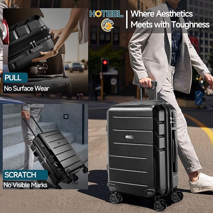 Hoteel Luggage Sets 3 Piece, ABS+PC Hard Shell Expandable Suitcases - Image 3