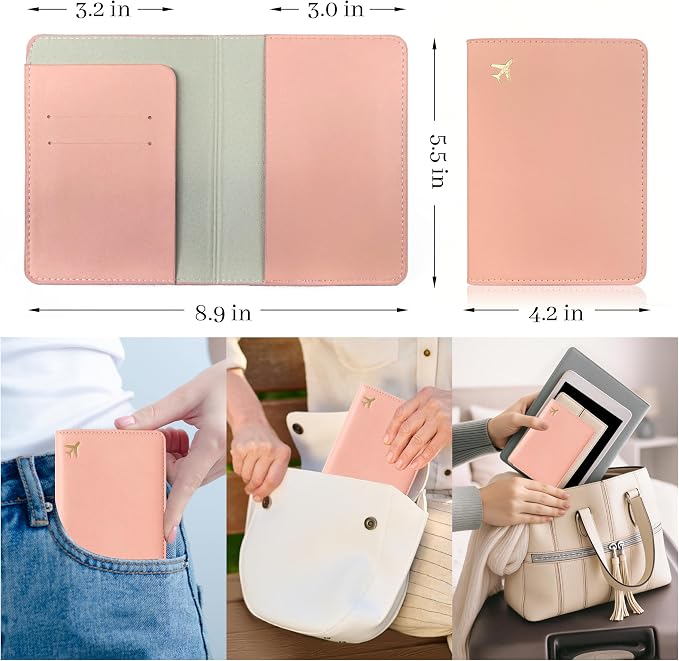 Passport Holder for Travel Essentials, RFID Blocking Passport Cover Case for - Image 4
