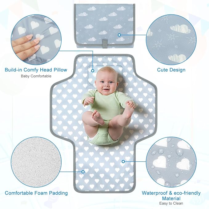 Accmor Portable Diaper Changing Pad, Waterproof Baby Changing Mat, Foldable - Image 2