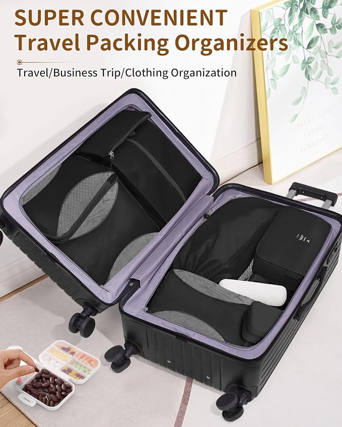 Compression Packing Cubes 12 Set, Suitcase Organizers, Extendable Packing Cubes - Image 3