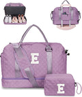 Duffle for Women with Shoe Compartment, Personalized Weekender with Shoulder by Vogewood