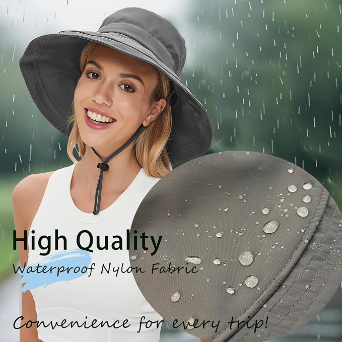 Sun Hats for Women Men UV Protection Wide Brim Bucket Hat - Image 3