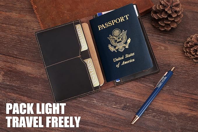 STAR VISTA Albatross Leather Travel Passport Holder, Minimalist Design - Image 5