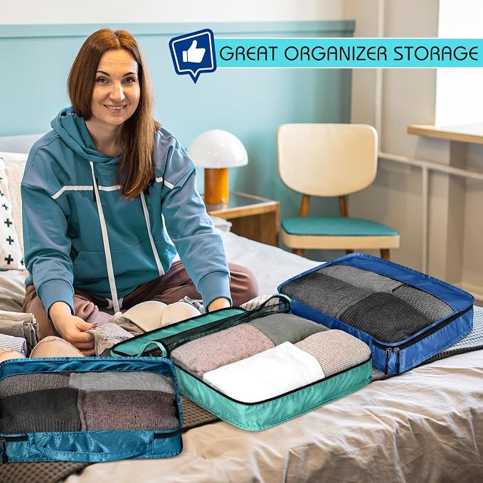 5 Pcs Packing Cubes for Suitcase Large Travel Cubes Carry on Luggage Organizer - Image 8