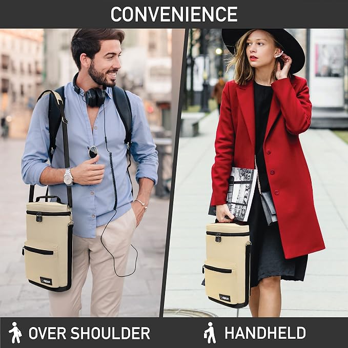 opux Wine Bag 2 Bottle Wine Tote Carrier, Insulated Wine Cooler Bag - Image 6