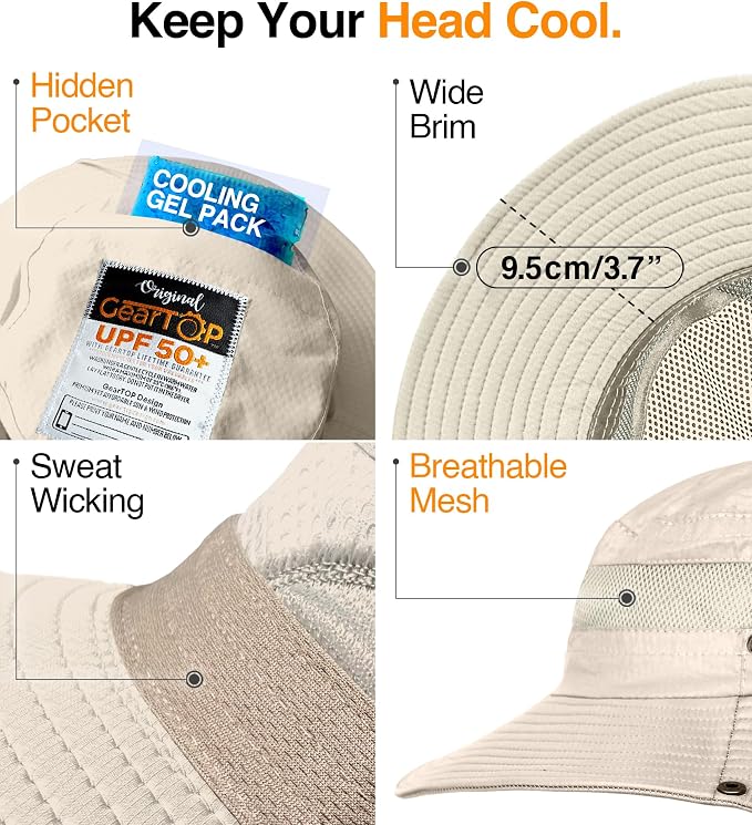 GearTOP Safari Sun Hat for Men and Sun Hats for Women UV Protection UPF 50+ - Image 4