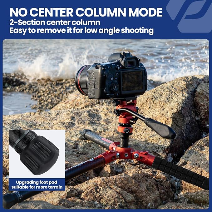 Fotopro Carbon Fiber Tripod 2.3lbs Ultralight 62 Inch Portable Travel Video - Image 6