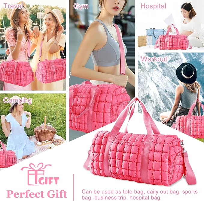Quilted Travel Duffle Bag Gym Bag - Image 7