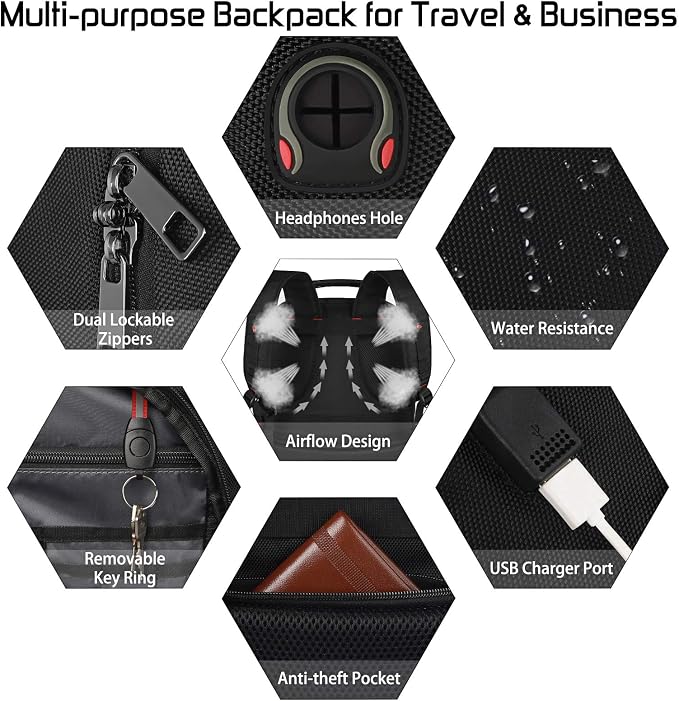 18.4 inch Travel Backpack Men Women, 55-60L Extra Large Laptop Backpack RFID - Image 4