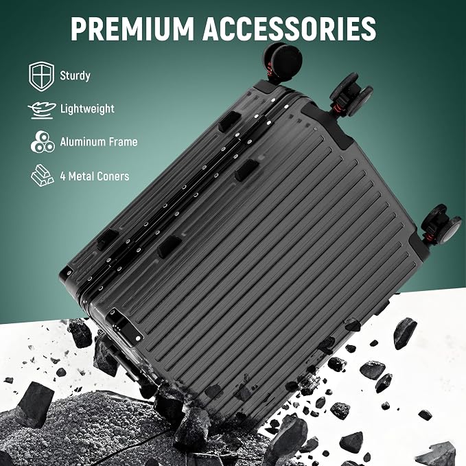 UrbanExporer 20 Inch Carry On Luggage Aluminum Frame Airline Approved, - Image 6