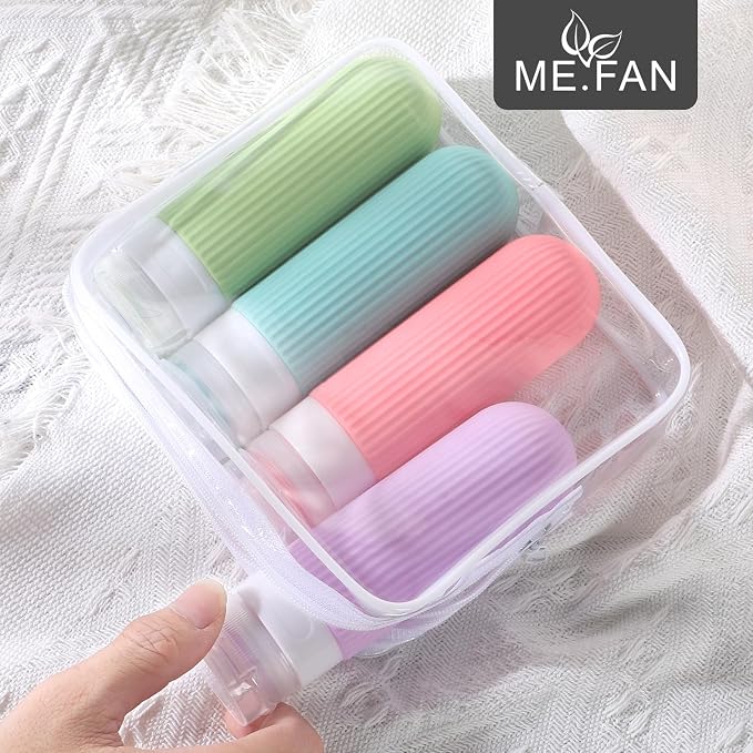 ME.FAN Travel Bottles for Toiletries, TSA Approved 3oz Silicone Journey Size - Image 2