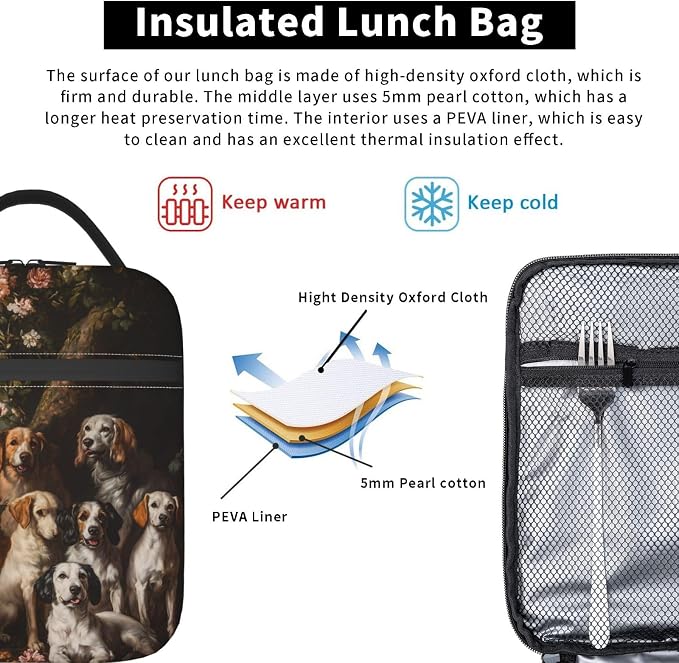Dog Insulated Lunch Box for Women Men Dog Lunch Bag for Travel, or Fishing - Image 5