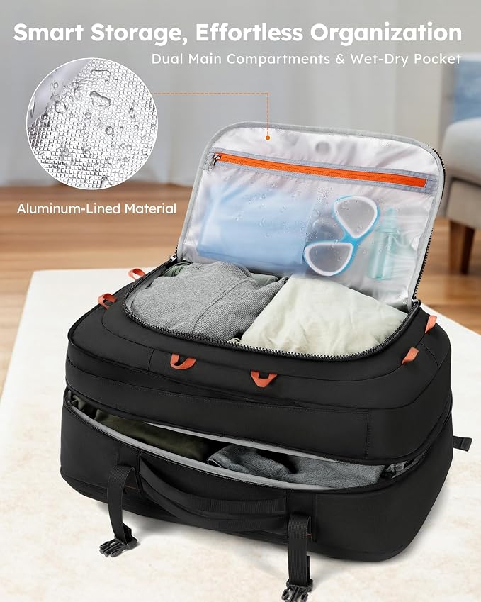 Tolaccea Travel Laptop Backpack, TSA Flight Approved Carry On Travel Duffel - Image 7