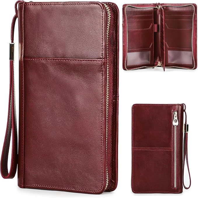 Top Grain Leather Travel Passport Wallet Holder by CataPurusLeatherCrafts