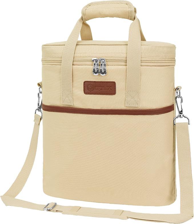 OPUX 3 Bottle Wine Carrier Tote, Insulated Leakproof Wine Cooler Bag, Wine by OPUX