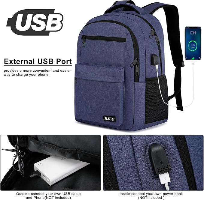 Laptop Backpack for Men Teens Boys, Water-Resistant 15.6 Inch College Bookbag - Image 3