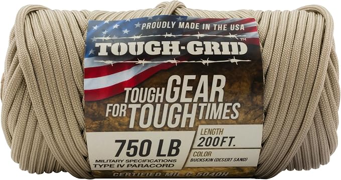 TOUGH-GRID 750 Paracord Rope Nylon Parachute Cord, Made in USA Survival Kit - Image 4