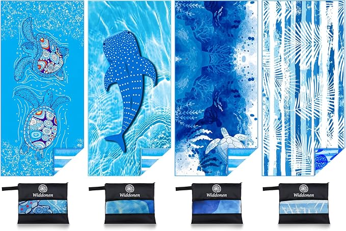 Lightweight Thin Microfiber Beach Towel Sand Free Quick Dry Absorbent Compact by WIDDONEN