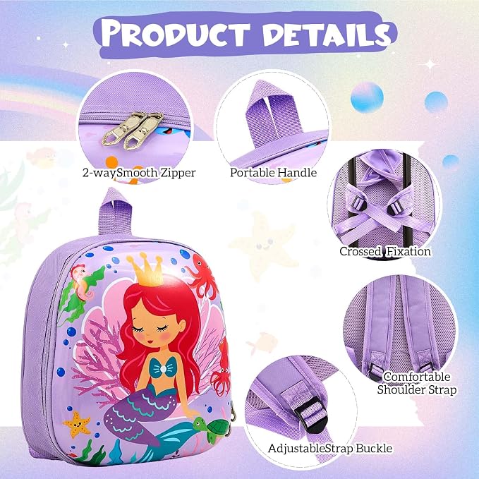 Sanwuta 4 Pcs Kids Luggage Set Kids Backpack Travel Rolling Suitcase - Image 4