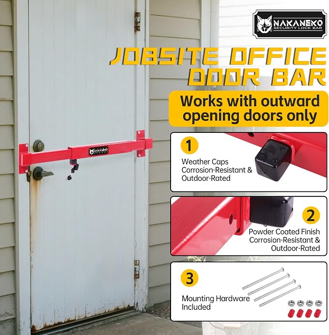 Door Security Bar-by NAKANEKO The Entire Width of Your Outward Opening Front - Image 2