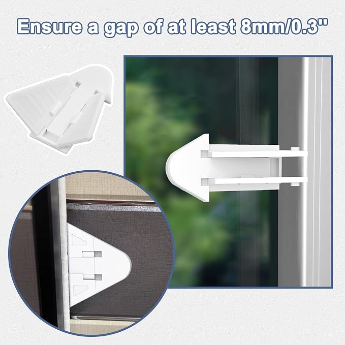 6-Pack Sliding Door Locks for Baby Safety, Viaky Child Cabinet Proofing Strong - Image 5
