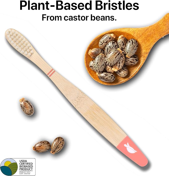 Sea Turtle Plant-Based Bristles, Bamboo Toothbrushes, Soft Natural Toothbrush - Image 2