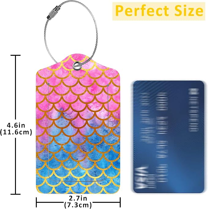 2 Pack Mermaid Scales Luggage Tags - Image 2