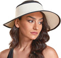 Joywant Womens Sun Visor Hats, Packable Wide Brim Ponytail Beach Hat Straw by Joywant