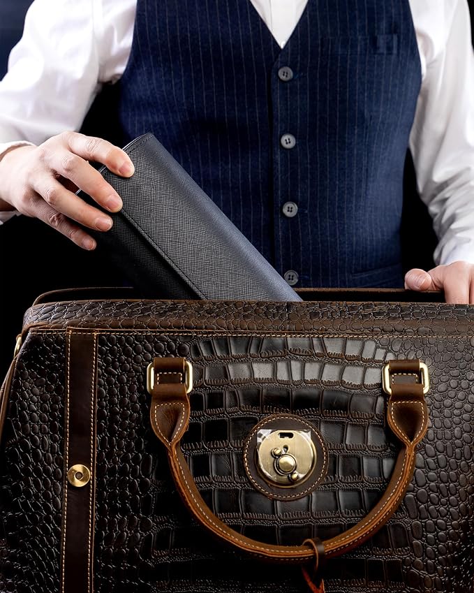 MR.OKAY 2 Watch Travel Case- Classic Leather Watch Case - Image 2