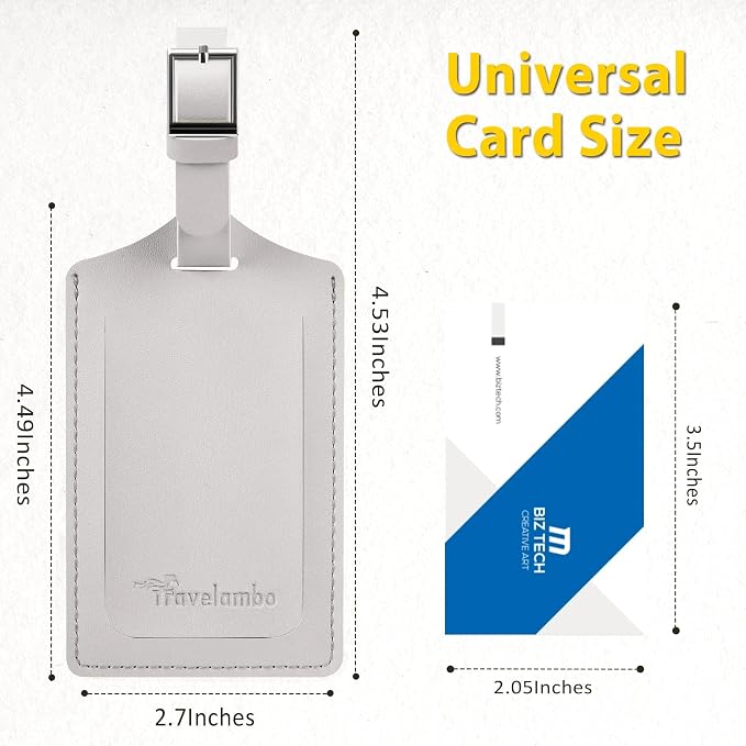 8 Pack Leather Luggage Travel Bag Tags by Travelambo - Image 2