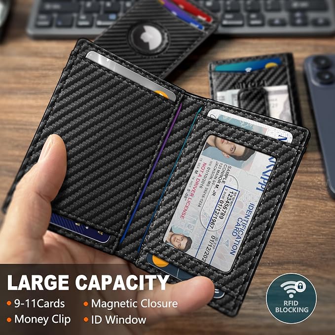 Airtag Wallet for Men- with Money Clip Gift Boxed, Magnetic Closure Slim - Image 2