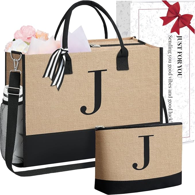 BAGAIL Initial Tote Bag, Personalized Birthday Gifts by BAGAIL