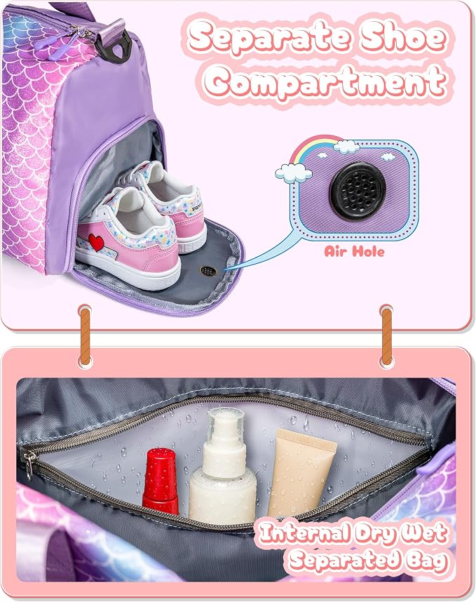 Gifts for 3 4 5 6 7 8 9 10 Year Old Girls-Girl Gym Bag - Image 7
