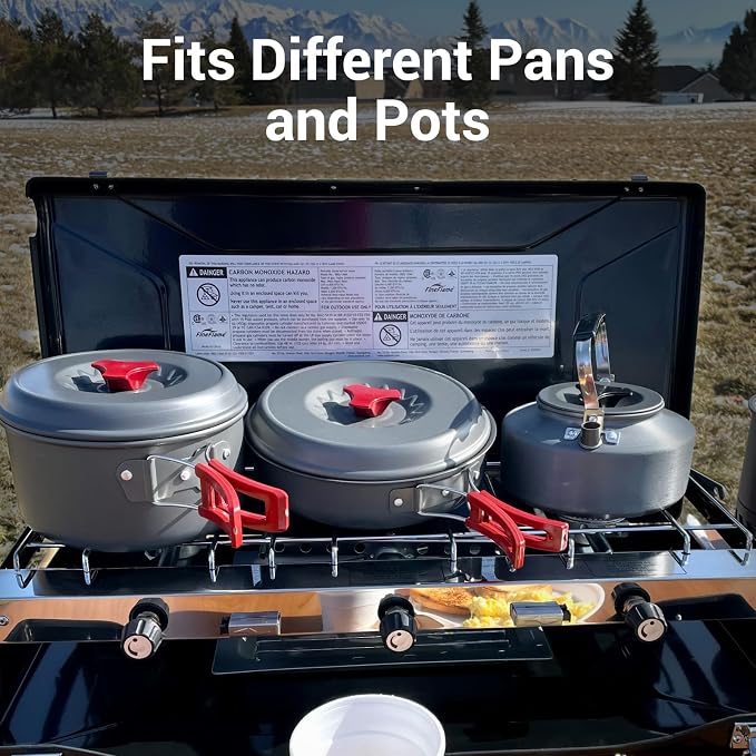 Camping Stove, 3 Burners Propane Portable Camp Stove - Image 7