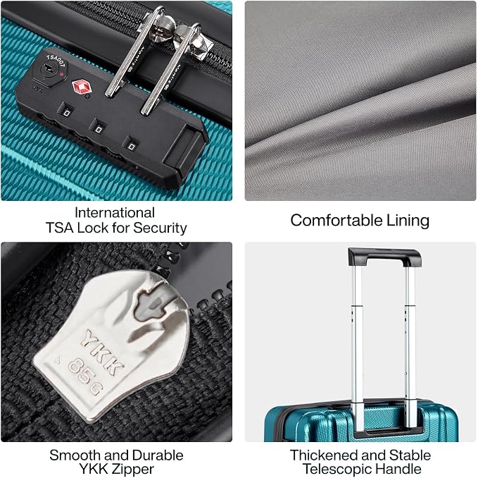 Hanke 20 Inch Carry On Luggage 22x14x9 Airline Approved Lightweight PC Hard - Image 8