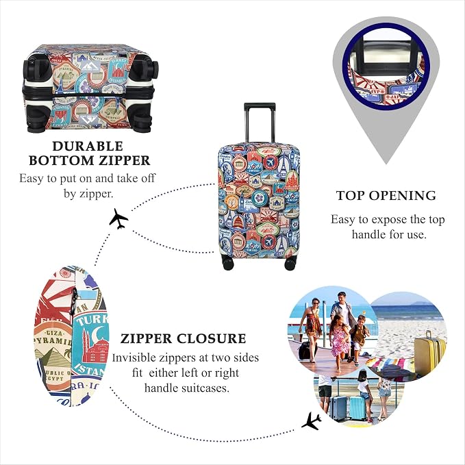 Explore Land Travel Luggage Cover Suitcase Protector Fits 18-22 Inch Case - Image 3