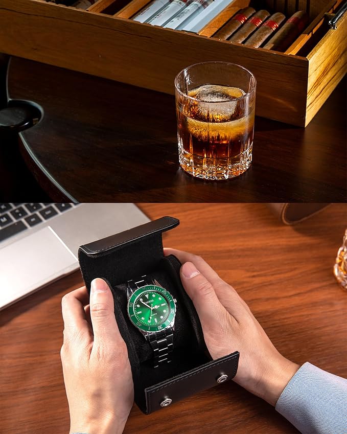 MR.OKAY Single Watch Travel Case-Classic Leather Watch Case - Image 4