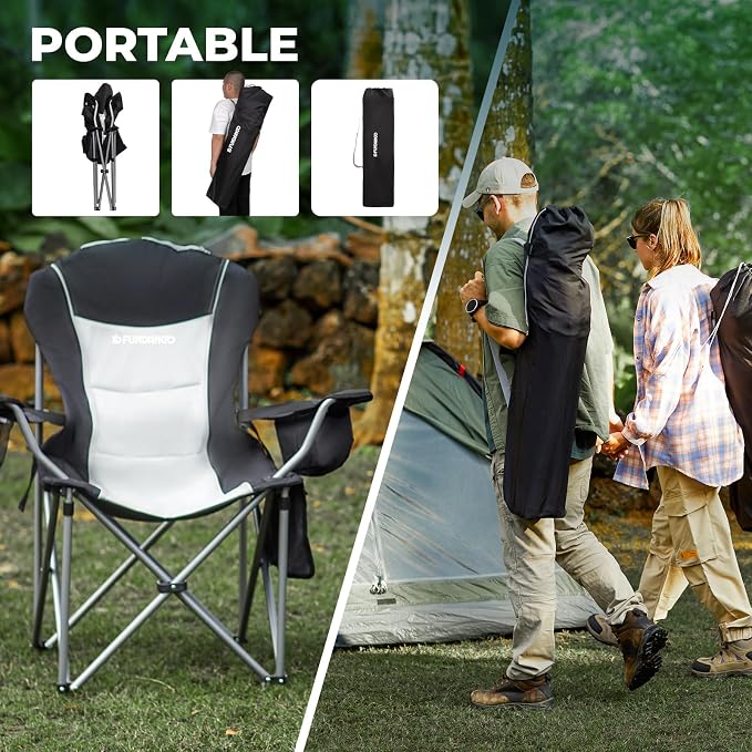 FUNDANGO Folding Camping Chair Heavy Duty, 2 Pack Oversized 440 Lbs Support - Image 5