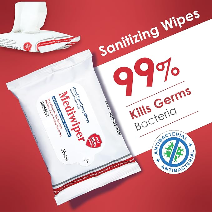 MEDIWIPER 80ct Alcohol-Free Hand Sanitizing Wipes Unscnted Wet Wipe, Hand - Image 4