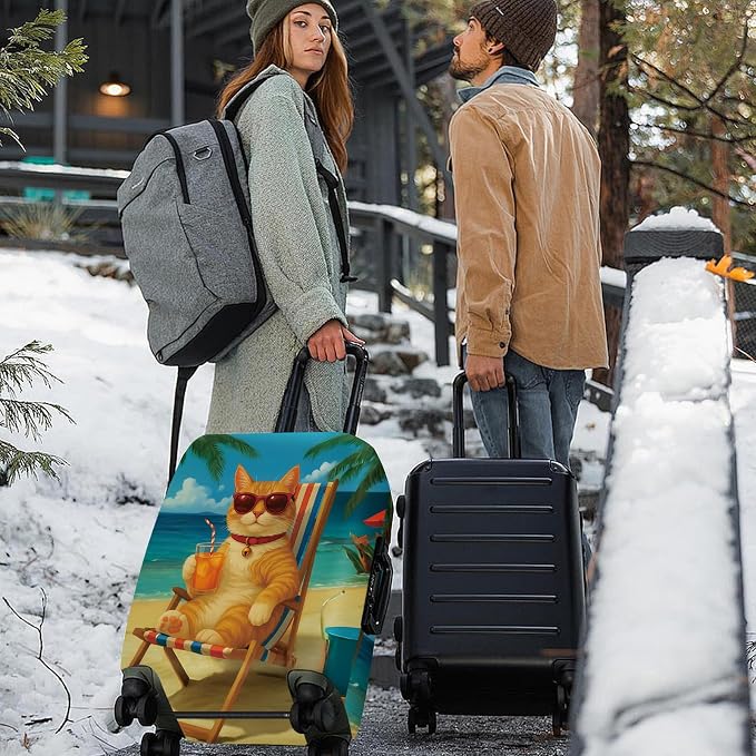 ANNA QUEEN Summer Cat Luggage Cover, Cat in Sunglasses - Image 7