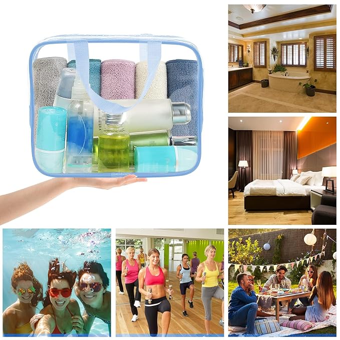 APREUTY Clear Makeup Bags, TSA Approved 6 Pcs Cosmetic Makeup Bags Set Clear PVC - Image 7