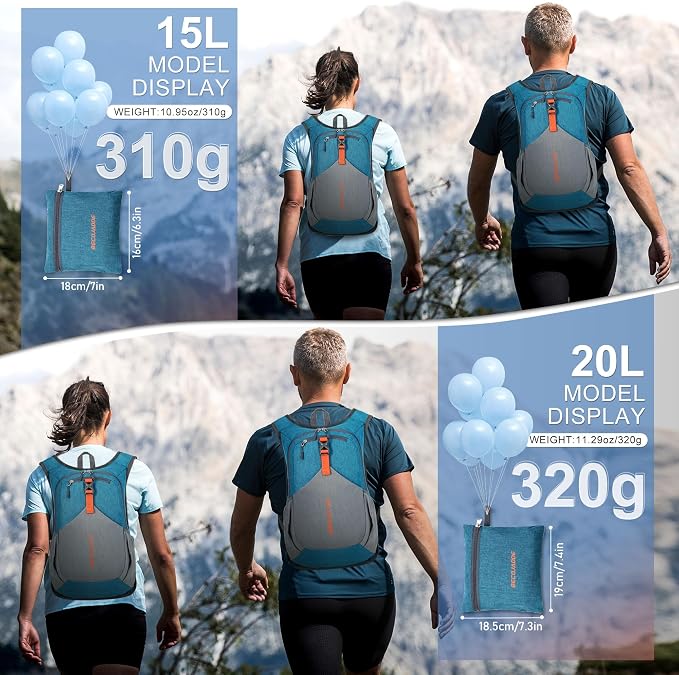 20L Small Hiking Backpack for Men Women Foldable Packable Back Pack Ultralight - Image 4
