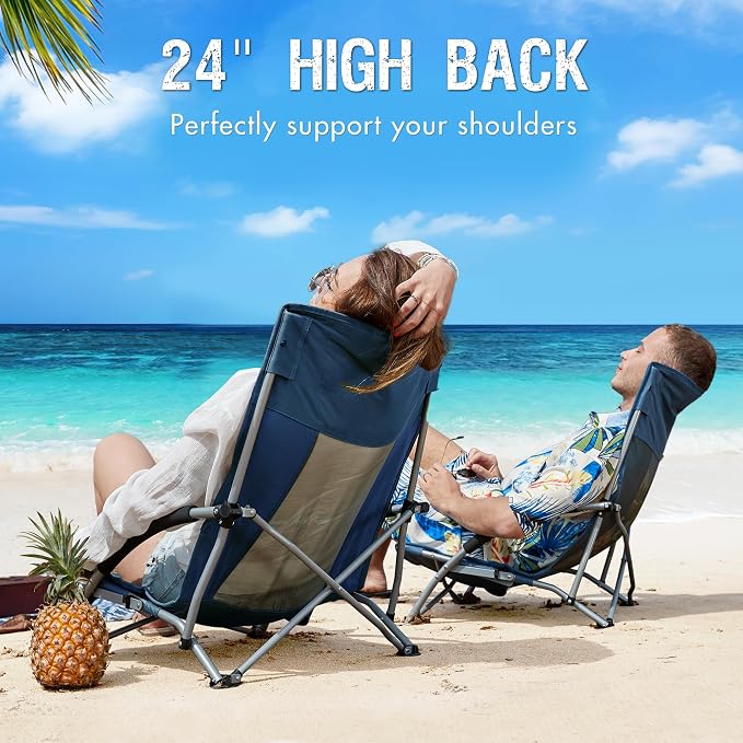 PORTAL Beach Chairs for Adults Camping Low Lightweight Portable Chair - Image 4