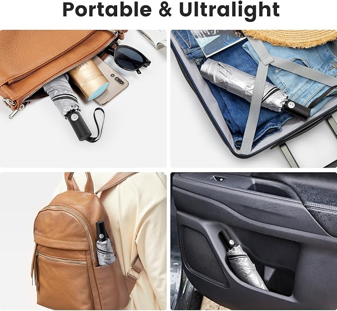 G4Free 43 Inch Travel Umbrella Ultralight UPF 50+ UV Protection Compact Sun - Image 7