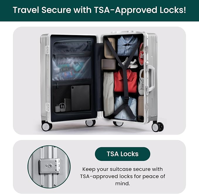 Nobl Travel Carry On Luggage, Noble Zipperless Aluminum Frame PC Hard Shell - Image 6
