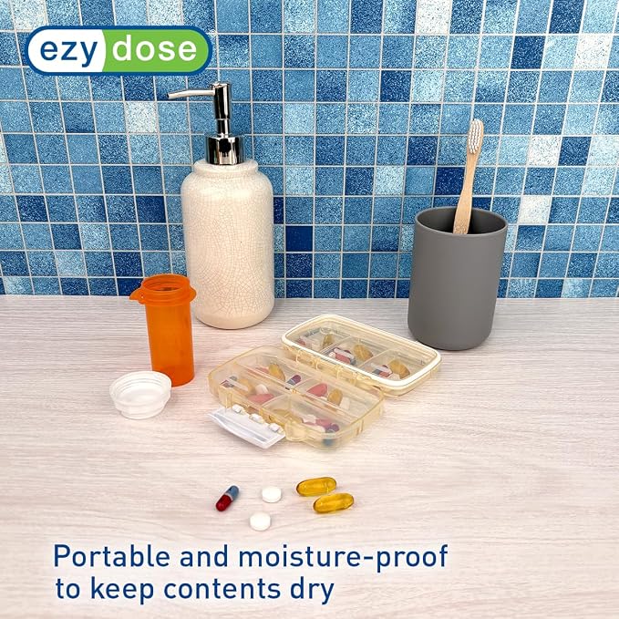 EZY DOSE Moisture-Proof Pill Case, Medicine Planner, Vitamin Organizer Box - Image 4