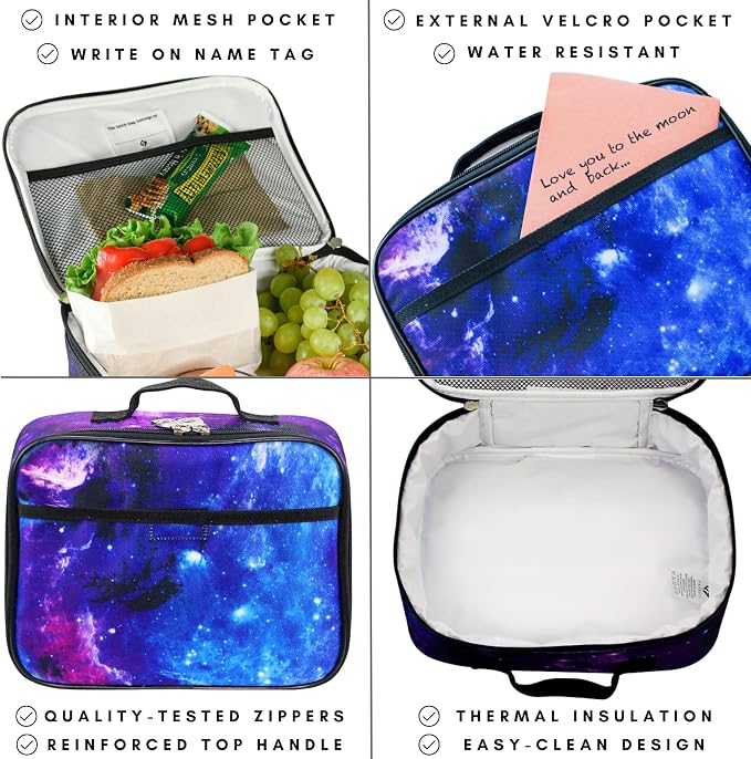 Fenrici Tie Dye Lunch Box for Boys, Kids Insulated Lunch Bag for School - Image 2