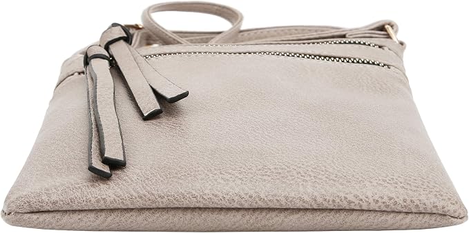 DELUXITY | Crossbody Purse Bag | Functional Multi Pocket Double Zipper Purse | - Image 4