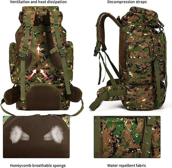 Hiking Backpack for Men 70L/100L Camping Backpack Military Rucksack Molle 3 - Image 4